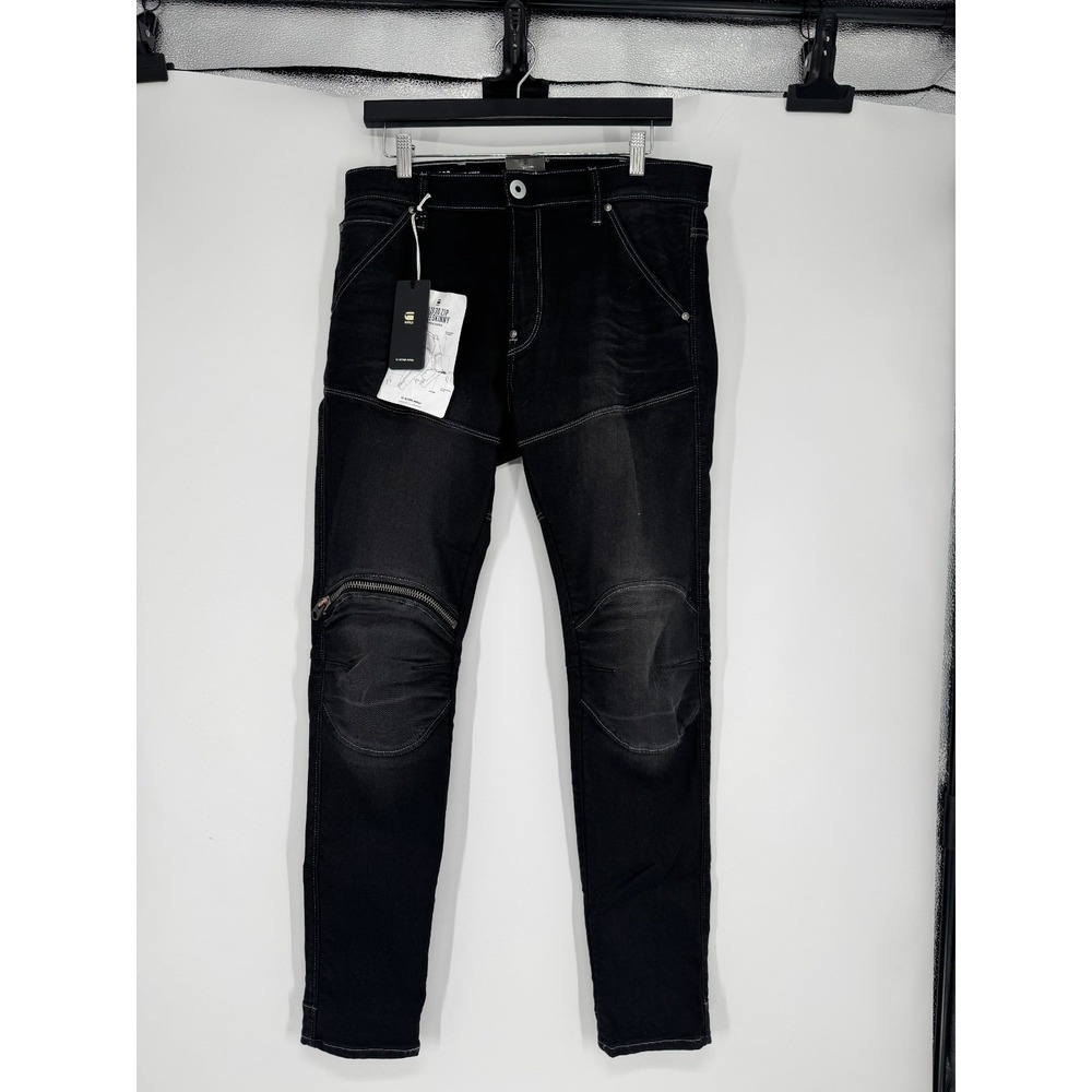G-STAR G Star Raw 5620 3D Zip Knee Skinny Leg Fit Jeans Mens Size 33x30 Black